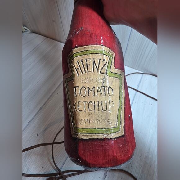 Vtg Heinz Tomato Ketchup Bottle Table Lamp 14" Bar Lamp Dining Rare - Picture 12 of 14
